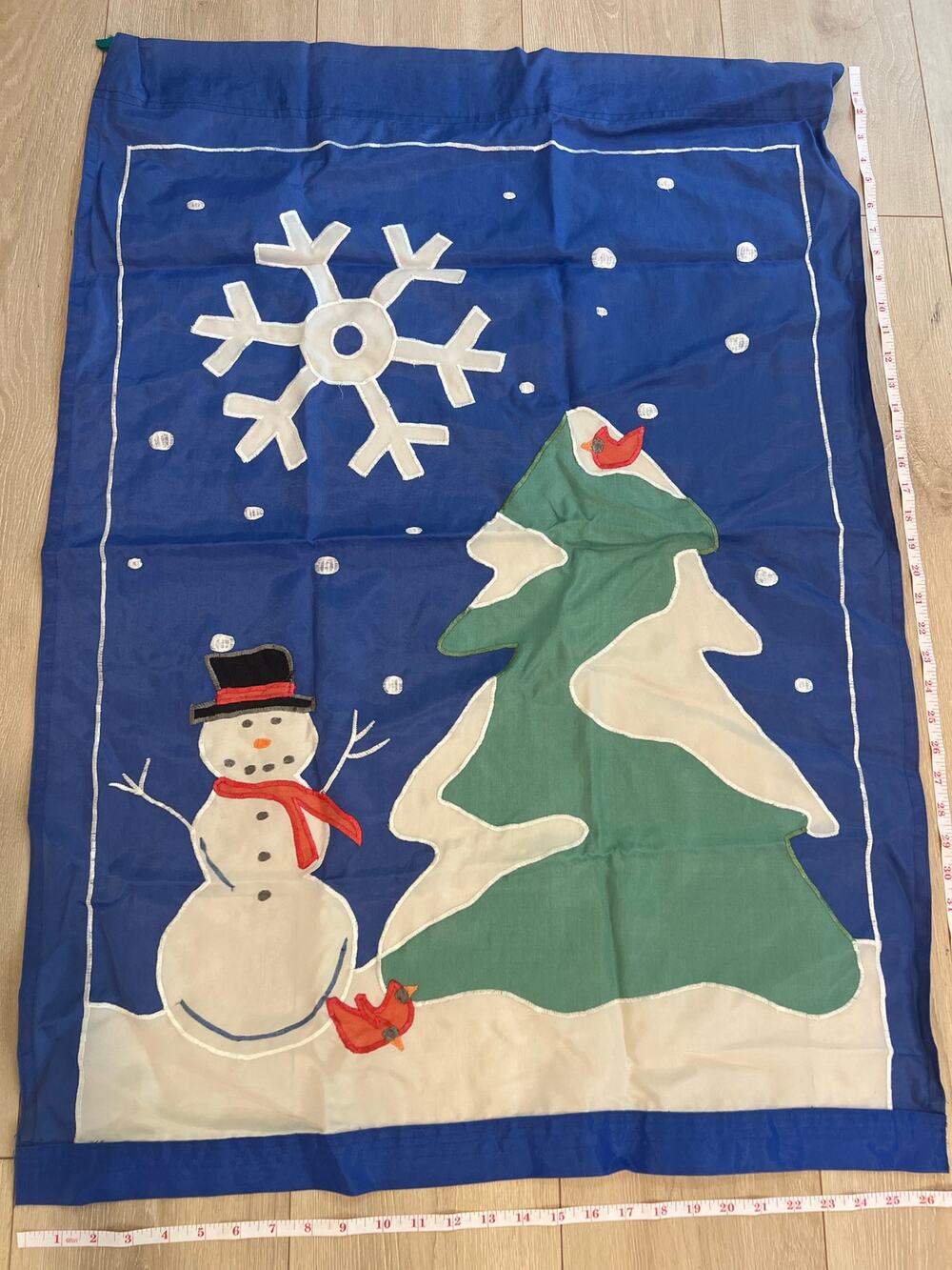 Vintage Outdoor Porch Flag Winter Holiday Christmas Frosty the Snowman JL